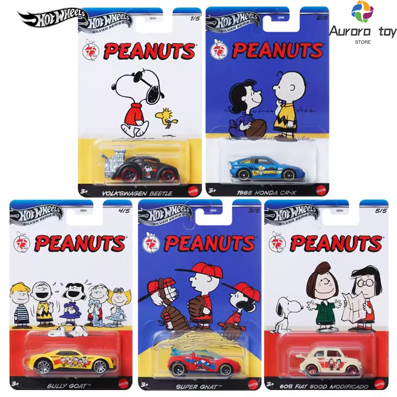 Mattel Toy Hot Wheels - 1/64 roda panas Model mobil Snoopy
